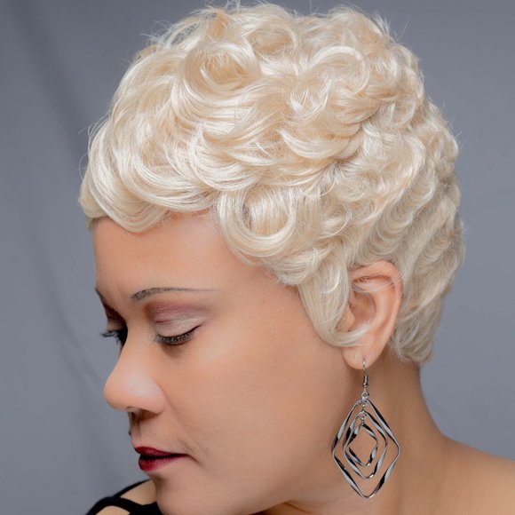 Wavy Curly Pixie w/ Lace Parting - Picture 9 of 9